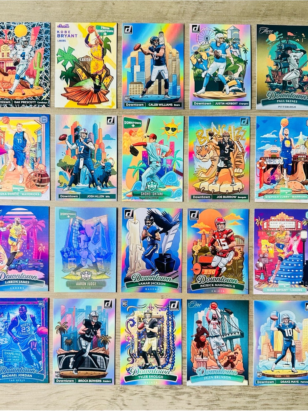 Downtown Lot of (20) Ohtani, Mahomes, Jordan, Kobe, LeBron, Etc… Novelty Cards